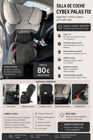 Silla Coche Cybex Pallas Fix ISOFIX desde 9M a 12A