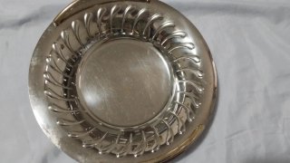 Vassoio Inox con bordo oro