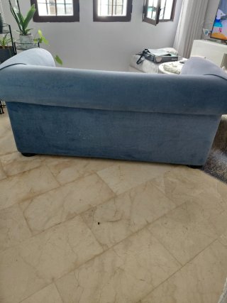 Sofá 2 plazas gris tela