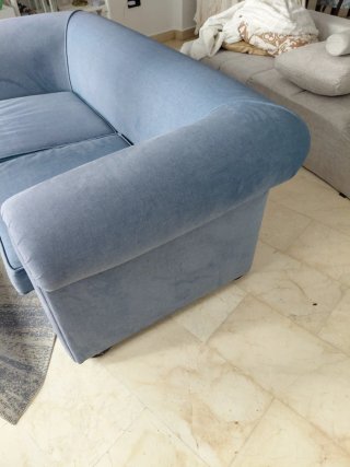 Sofá 2 plazas gris tela
