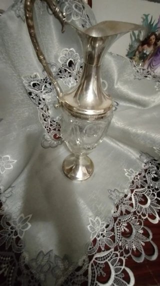 Caraffa in vetro argentato
