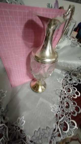 Caraffa in vetro argentato