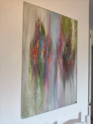 Cuadro abstracto pintado a mano