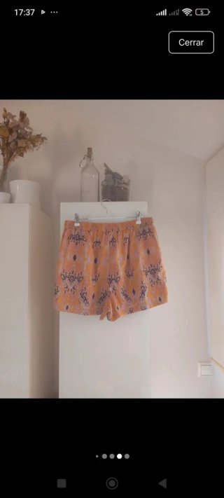 Minifalda pantalón Ichi S naranja y morado