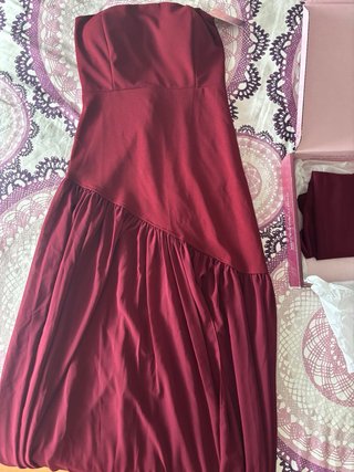 Vestido de fiesta largo burdeos