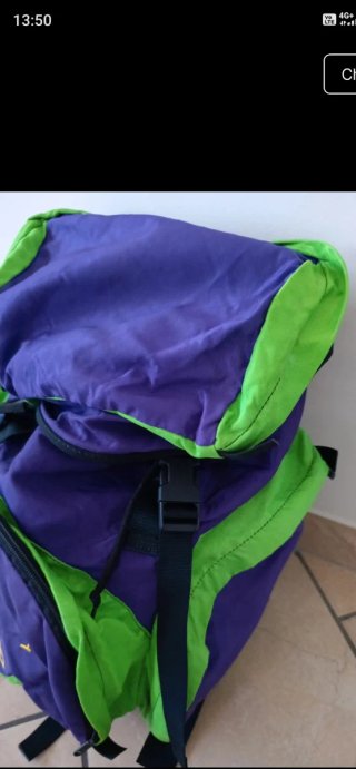 Zaino grande viola e verde