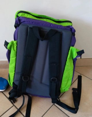 Zaino grande viola e verde