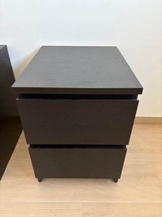 Pack 2 Mesitas Noche Malm IKEA Negras