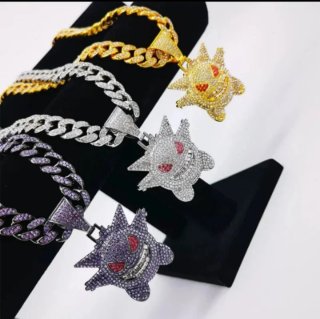 Colgante Gengar Diamantado Morado