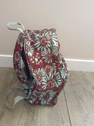 Mochila Bluedem floral marrón y turquesa