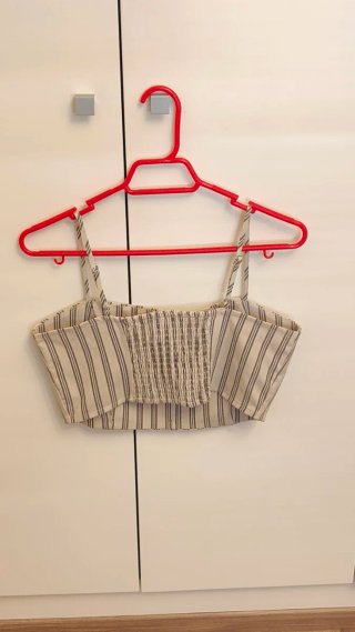 Top rayas Pull and Bear beige/gris