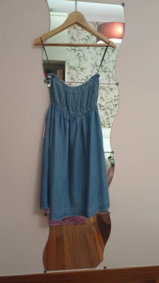 Vestido denim elástico pecho Talla L