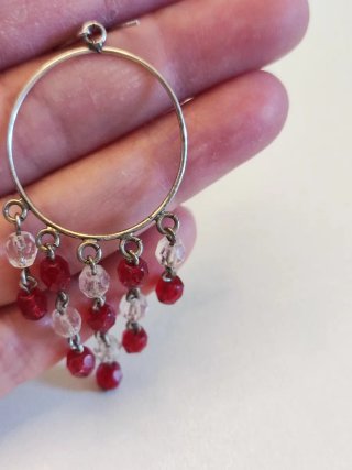 Pendientes largos bisutería rojos y azules