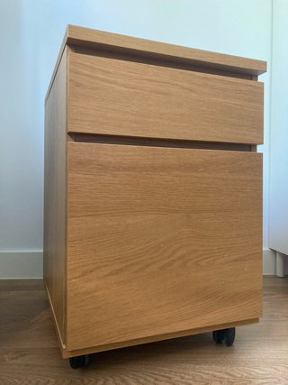 Cajonera roble con ruedas Ikea Malm
