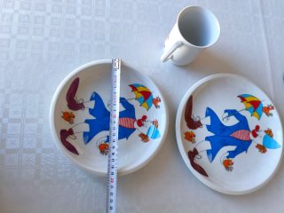 Juego infantil plato payaso y pájaros