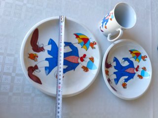 Juego infantil plato payaso y pájaros