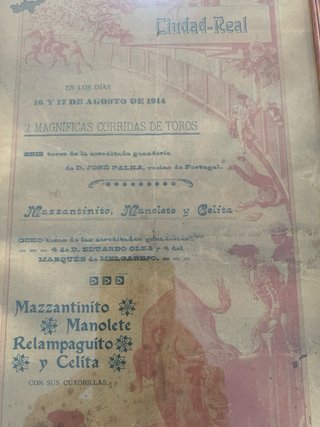 Cartel Antiguo Toros Ciudad-Real 1914