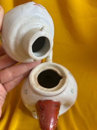 Jarra Vintage Gato con Carpa Cerámica China