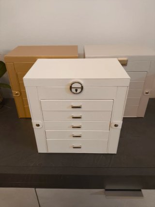 Portagioie grande bianco e beige