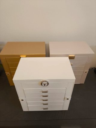 Portagioie grande bianco e beige