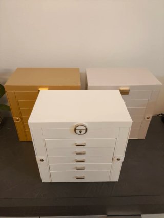 Portagioie grande bianco e beige