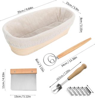 2 Cestini Ovale da Lievitazione Pane