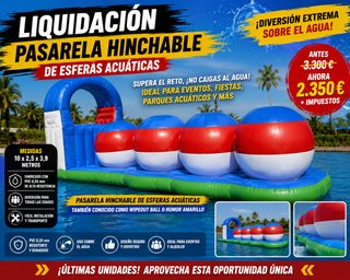 Pasarela Hinchable Acuática 10m - ¡Liquidación!