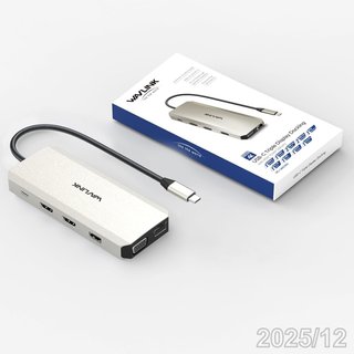 WAVLINK Hub USB-C 12en1 HDMI VGA RJ45 85W UMD301
