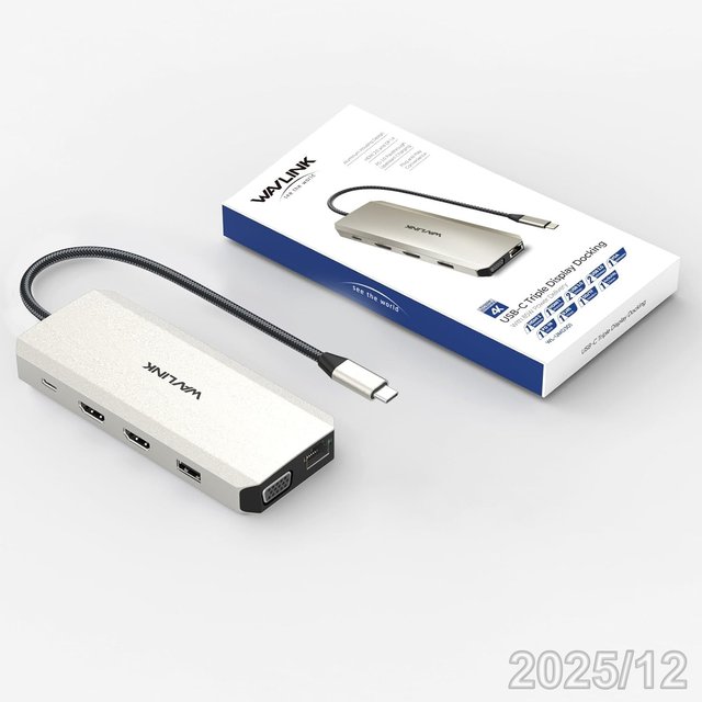 WAVLINK Hub USB-C 12en1 HDMI VGA RJ45 85W UMD301