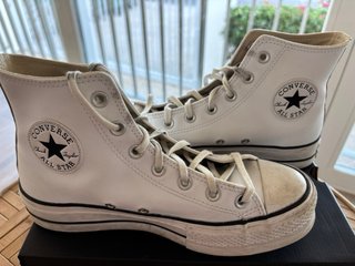 Botines Converse Plataforma Blancos Talla 39