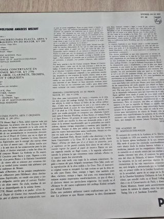 Mozart Concierto para flauta y arpa Vinilo