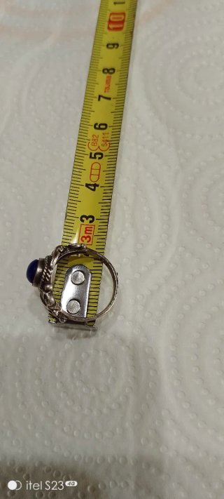 Anillo Plata con Piedra Azul Lágrima