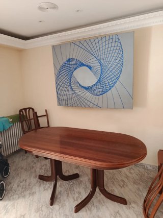 Mesa de comedor extensible de madera