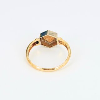 Anillo Corazon de oro combinado 18k, 1.91 g, T-14.