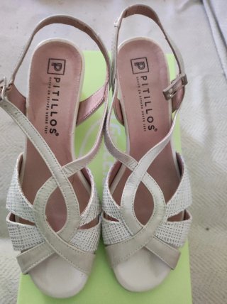 Sandalias Pitillos Plata/Blanco
