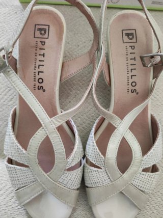 Sandalias Pitillos Plata/Blanco