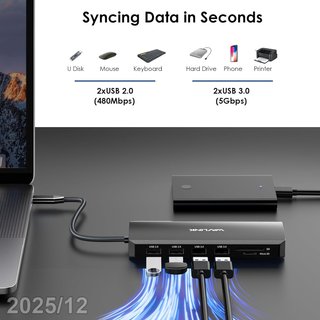 WAVLINK Hub USB-C 12en1 HDMI DP RJ45 100W UMD302-B