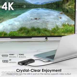 WAVLINK Hub USB-C 12en1 HDMI DP RJ45 100W UMD302-B