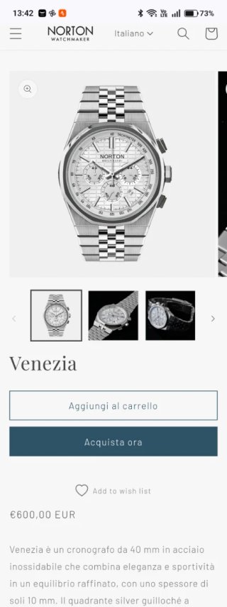 Orologio Norton Venezia Cronografo