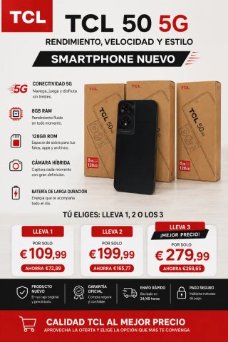 TCL 50 5G Smartphone Negro