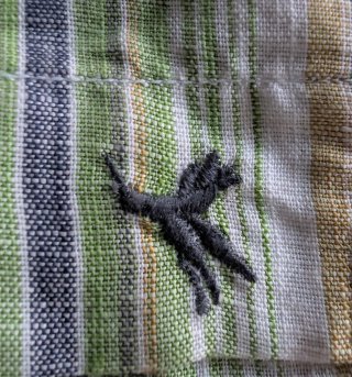 Camisa de rayas verde y beige