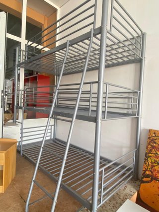 Letto a castello triplo grigio nuovo molto resistente