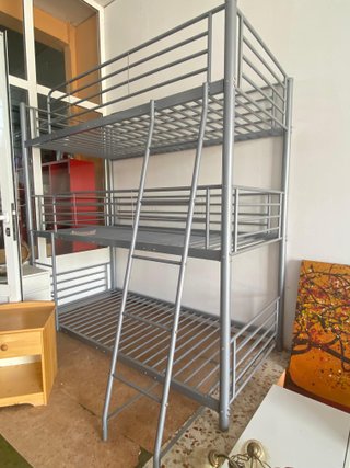 Letto a castello triplo grigio nuovo molto resistente