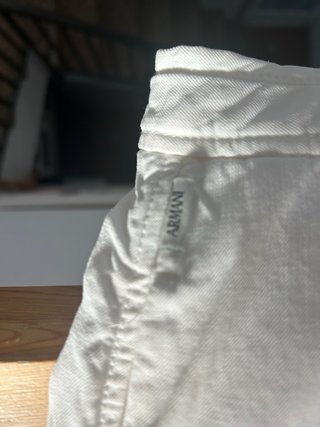 Pantalones de lino Armani blancos hombre