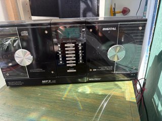 Equipo Reproductor CD/Casete Negro/Plata