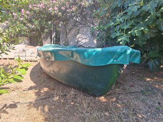 Barco de pesca Fibroster con motor Evinrude 9.9 CV