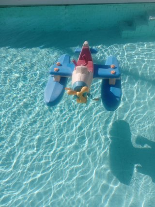 Avión a pedales para piscina
