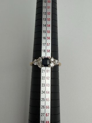 Anillo Oro 18k T:20 Negro y Diamantes P:4,22