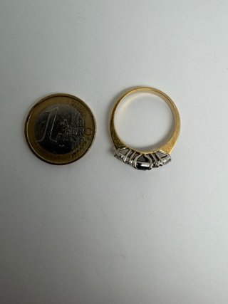 Anillo Oro 18k T:20 Negro y Diamantes P:4,22