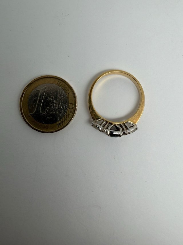 Anillo Oro 18k T:20 Negro y Diamantes P:4,22